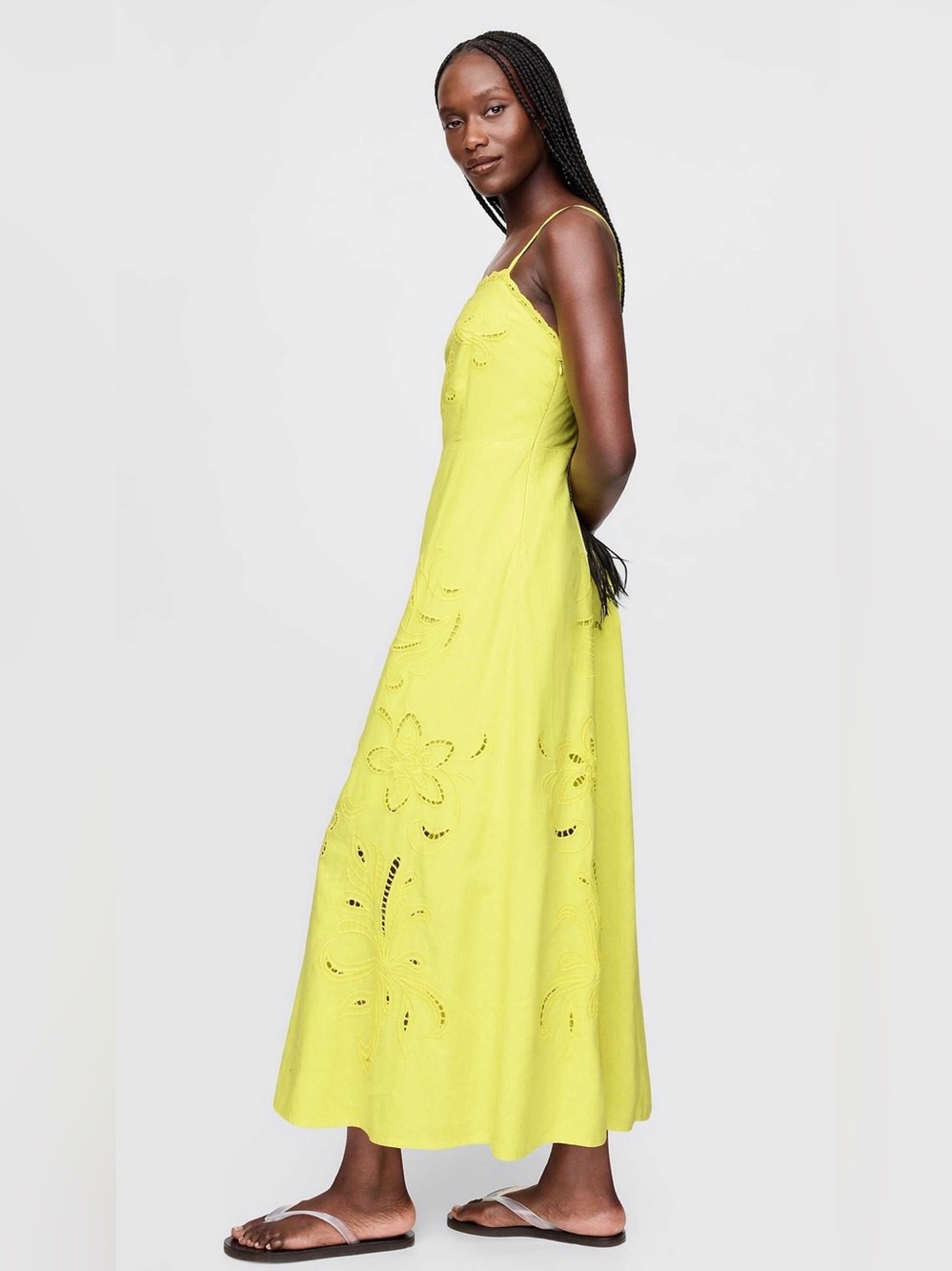 GAP Lime Green Eyelet Maxi Dress - Picture 3 of 7